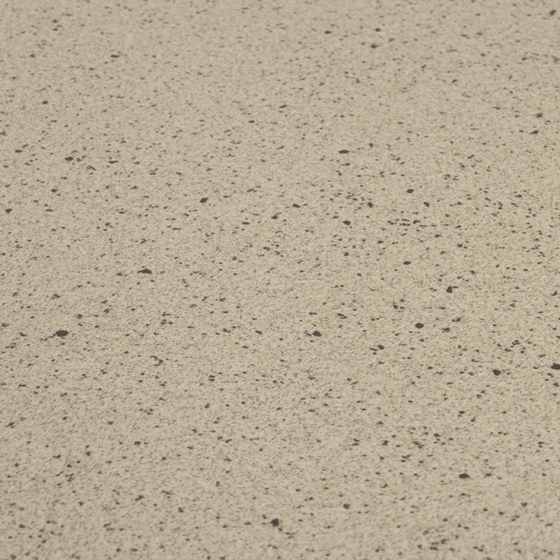 Azulejo beige claro con pequeñas motas oscuras dispersas; superficie plana, rugosa y mate, vista en primer plano sobre un área continua que sugiere suelo o encimera.