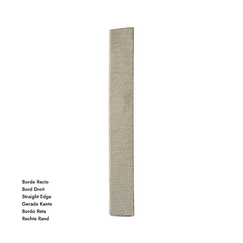 Narrow, rectangular, textured beige ceramic tile, placed vertically on a white background.  Straight Edge Straight Edge Straight Edge Straight Edge Straight Edge Straight Edge Straight Edge
