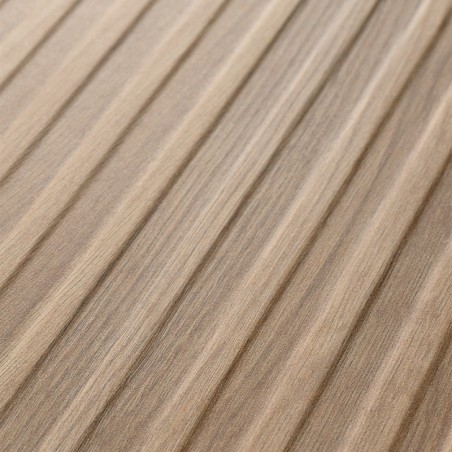 Azulejo rectangular con patrones verticales de vetas de madera claras y oscuras que alternan y crean una textura natural