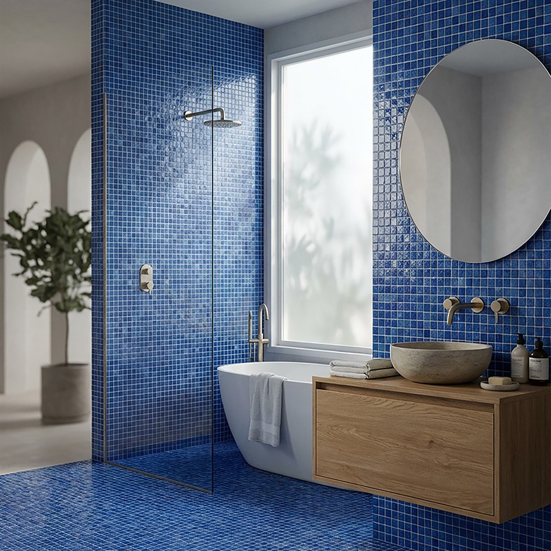 Mosaïek Blauwe Mediterrane mist