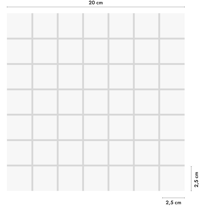 Pure Blanco Brillo 20x20 PRECORTADO (2,5x2,5)