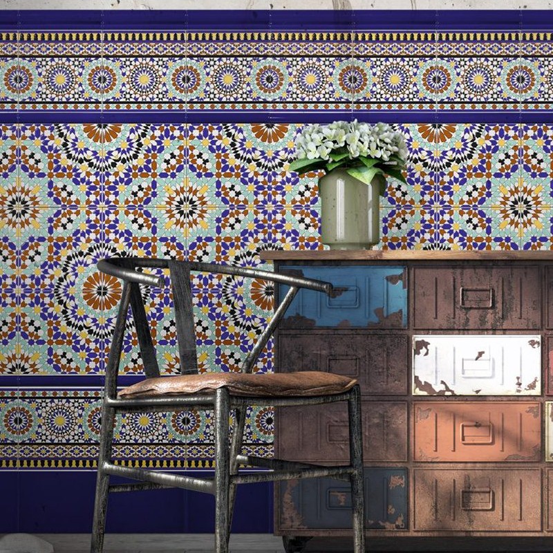 Patio Rosetón Cobalto - Pack Mural (metro lineal)