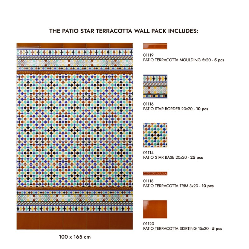 Patio Ster Terracotta - Wandpakket (strekkende meter)