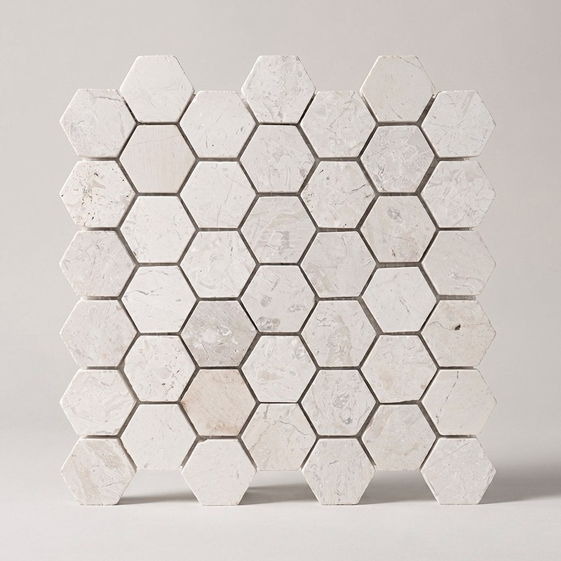 Mosaik Hexagon Elfebnbein