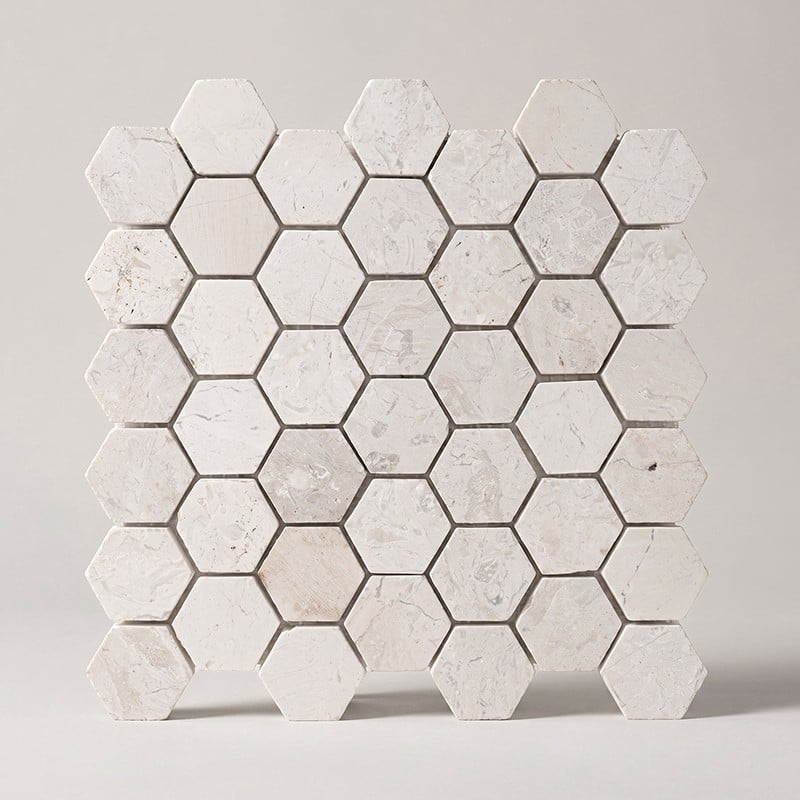 Mosaïque Ivoire Hexagonale