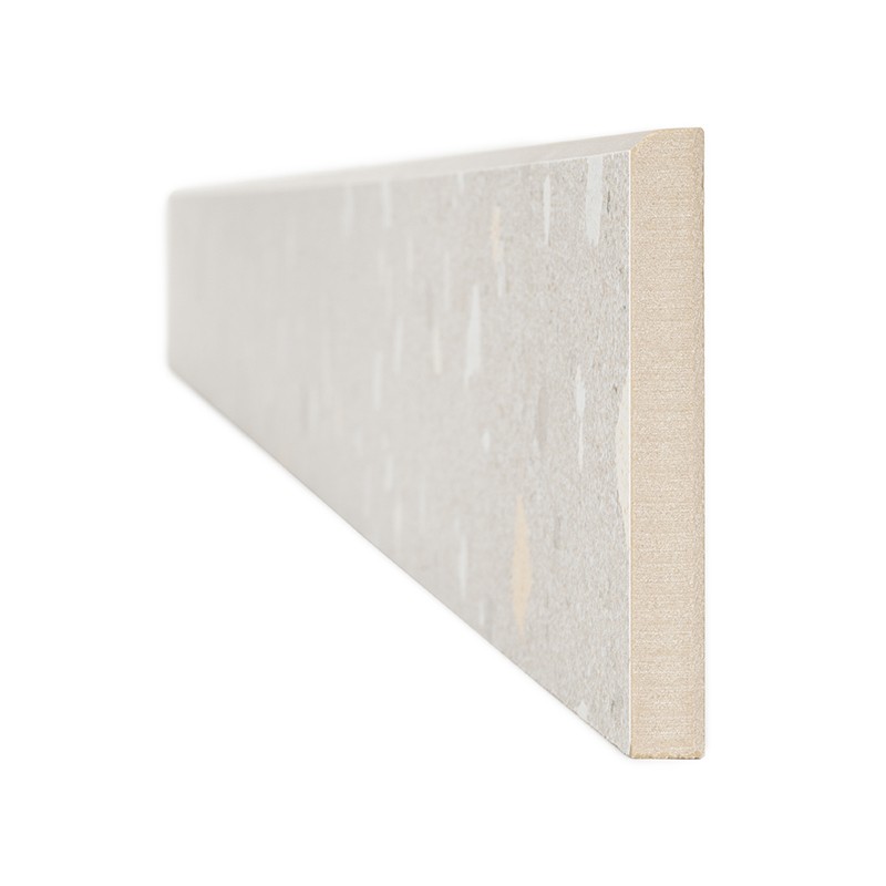 Balat Greige Bevelled Skirting Tile 7.5 cm