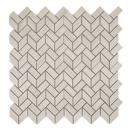 Los mosaicos geométricos forman un patrón de chevrón con tonos claros y oscuros alternos, creando un efecto tridimensional en un Los mosaicos geométricos forman un patrón de chevrón con tonos claros y oscuros alternos, creando un efecto tridimensional en un