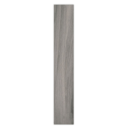 Un azulejo largo y rectangular presenta un sutil patrón de vetas de madera en suaves tonos grises, lo que sugiere una estética n Un azulejo largo y rectangular presenta un sutil patrón de vetas de madera en suaves tonos grises, lo que sugiere una estética n