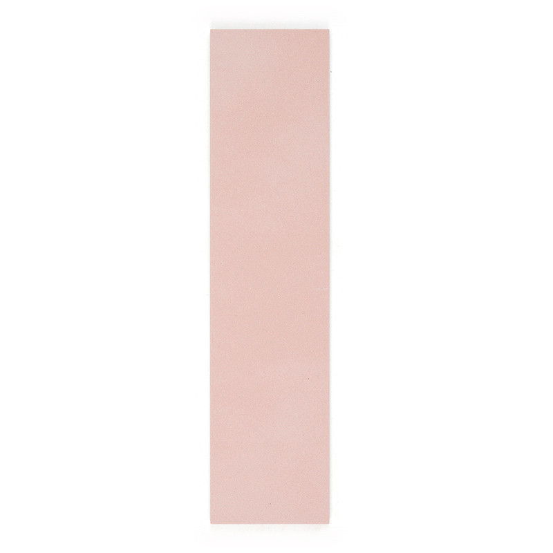 Rectangular pink tile, oriented vertically, displays a smooth, even surface against a plain white background.