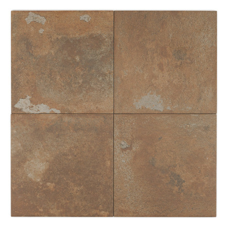 Quatro ladrilhos marrons e terrosos com uma superfície texturizada e manchada formam um quadrado. Variações sutis de cores suger Quatro ladrilhos marrons e terrosos com uma superfície texturizada e manchada formam um quadrado. Variações sutis de cores suger