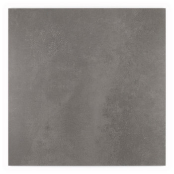 O ladrilho quadrado cinza, liso e levemente texturizado, assenta sobre um fundo branco liso, sugerindo um ambiente de design mod
