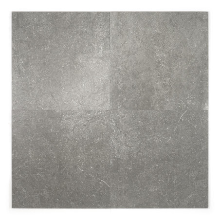 Graue, quadratische Bodenfliese mit dezenter steinähnlicher Textur, die solide und einheitlich wirkt, vor einem schlichten weiße Graue, quadratische Bodenfliese mit dezenter steinähnlicher Textur, die solide und einheitlich wirkt, vor einem schlichten weiße