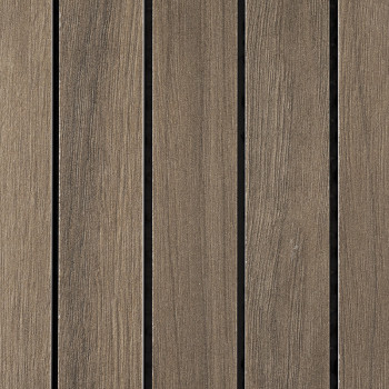 Houten planken die verticaal zijn uitgelijnd, vertonen een natuurlijk nerfpatroon en een aardse bruine kleur, die lijkt op een r