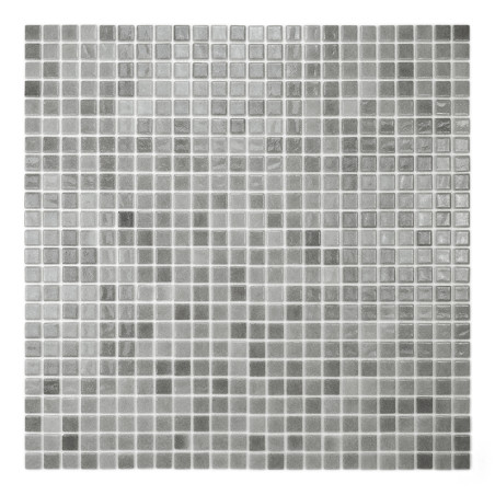 Les carreaux de mosaïque de verre gris forment un motif de grille réfléchissant la lumière, créant une esthétique élégante et mo Les carreaux de mosaïque de verre gris forment un motif de grille réfléchissant la lumière, créant une esthétique élégante et mo