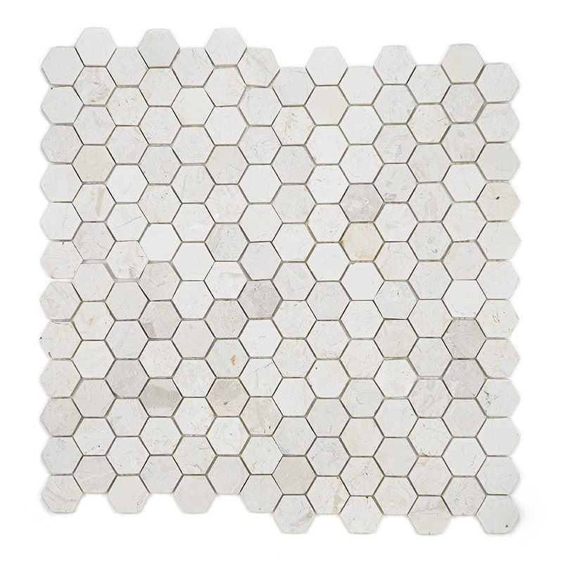 Mosaico Marfim hexagonal