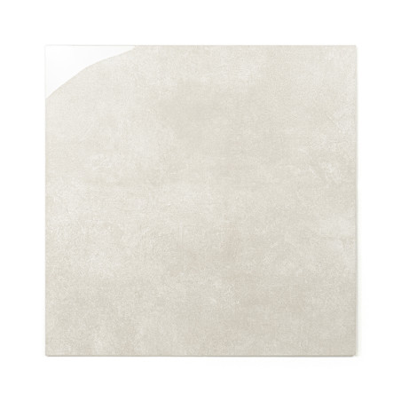 A square ceramic tile features a light, textured, matte surface. It is set against a plain white background, suggesting a neutra