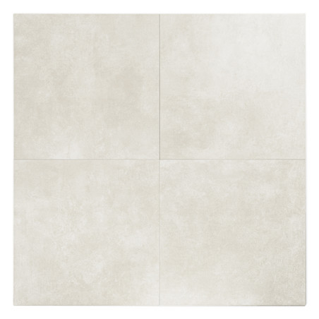A light beige ceramic tile displays four distinct squares within its perimeter, featuring a subtle textured surface, ideal for f