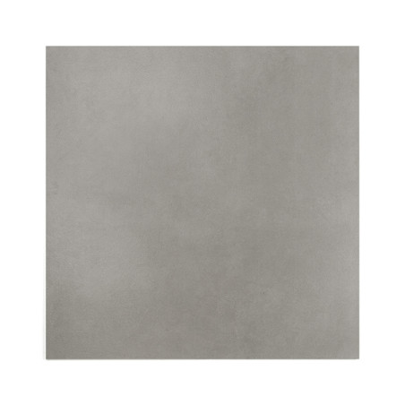 Um ladrilho quadrado e liso cinza repousa sobre um fundo branco, exibindo um acabamento fosco, adequado para aplicações em pisos Um ladrilho quadrado e liso cinza repousa sobre um fundo branco, exibindo um acabamento fosco, adequado para aplicações em pisos