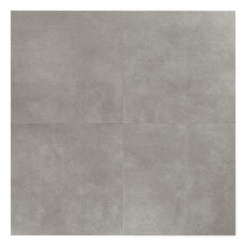 A square tile with a smooth, matte finish appears in a light gray color, positioned against a plain white background.