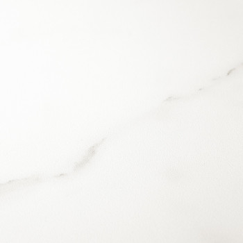 A smooth, white tile features subtle gray marbling, creating a calm, minimalist appearance suitable for modern interior spaces.