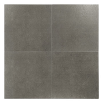 A square gray tile with a smooth, textured surface is displayed against a plain white background, emphasizing its color and fini
