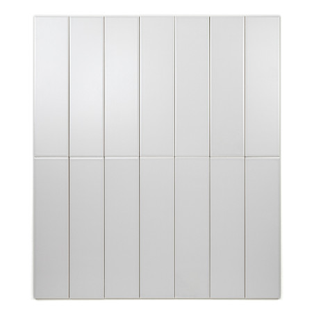 Plain white tiles are arranged in a 3x4 grid pattern, creating a sleek, uniform appearance on a smooth surface. Plain white tiles are arranged in a 3x4 grid pattern, creating a sleek, uniform appearance on a smooth surface.