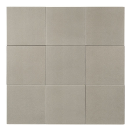 Nine gray square tiles arranged in a three-by-three grid, creating a uniform, seamless pattern. The tiles appear smooth and matt